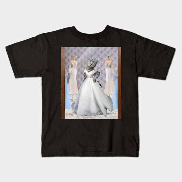 Kitty Bride Kids T-Shirt by Random Galaxy